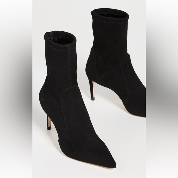 Stuart Weitzman Sock Bootie in Black Suede - Picture 2 of 7